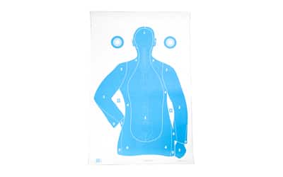 Action Target B-21E Vital silhouette/vitals paper target 23x35 blue white 100 pack