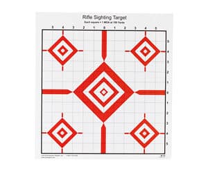 Action Target rifle sighting paper target 100 pack 14" x 15" red white diamond grid