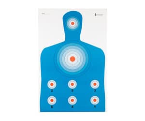 Action Target high-visibility fluorescent silhouette paper targets 23 x 35 blue and red 100 per box