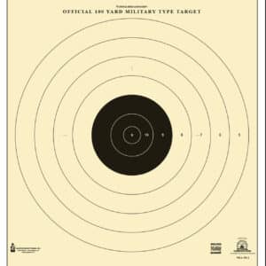 Action Target SR1100 21x21 black and white bullseye tagboard target, 100 per box