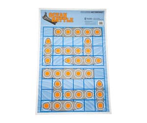 Action Target Ocean Battle paper target with ships illustration in blue and red, 23 x 35, 100 pack