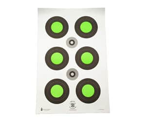 Action Target Trident Blseye fluorescent green paper target pack, 100 count