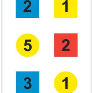 Action Target DT4C100 paper training target 23 x 35 multi-color circle and square illustration