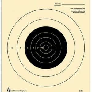 Action Target B16100 bullseye tagboard target 10.5 x 12 inches black and white 100 per box hanging