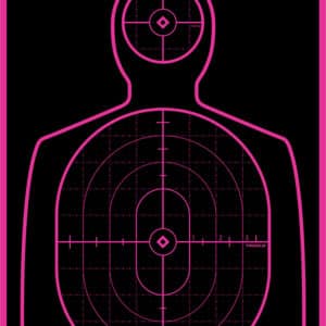 TRUGLO TRU-SEE Splatter silhouette handgun target 12x18 pink 6-pack