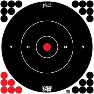 Pro-Shot SplatterShot 12in white bullseye target 12 pack hanging tagboard
