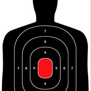 Pro-Shot SplatterShot silhouette paper targets 8-pack black and red hanging heavy paper
