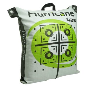 Hurricane H-25 bag archery target with high-visibility aiming points and heavy-duty handle