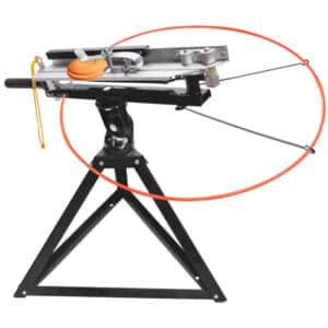 Do All Clay Hawk full-cock manual clay target trap launcher, grey finish, tetrahedron base