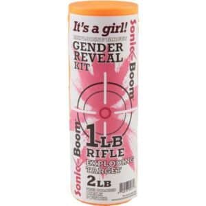 Sonic Boom gender reveal kit girl 1 lb pink chalk and rifle target material