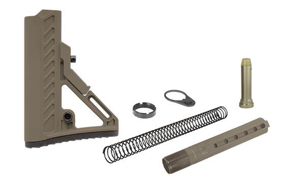 Leapers UTG PRO Model 4 mil-spec stock kit in Flat Dark Earth, side view