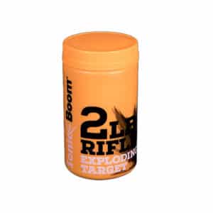 Sonic Boom 2 lb exploding rifle target in blaze orange jar