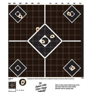 Champion VisiShot sight-in target 13x18 10-pack showing diamond grid and impact-enhancement