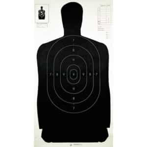 Champion B-27 police silhouette paper target 24x45 black on white pack