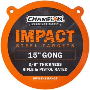 Champion Impact 15-inch steel gong target, 3/8-inch AR500-comparable