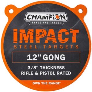 Champion Impact 12-inch steel gong target, 3/8" AR500-comparable steel, painted finish