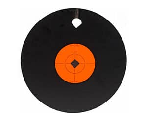 Birchwood Casey 8" AR500 steel 8-inch gong target black/orange with crosshair and diamond