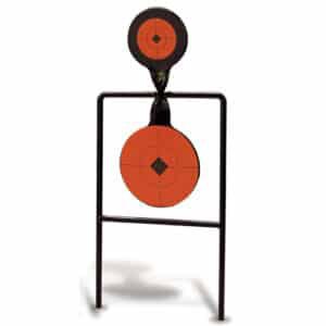 Birchwood Casey Super Double Mag spinner target, 4.5" and 6" steel paddles, black/orange