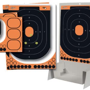 EZ-Aim Splash Adhesive Handgun Trainer Target Kit 14x22 oval black and orange