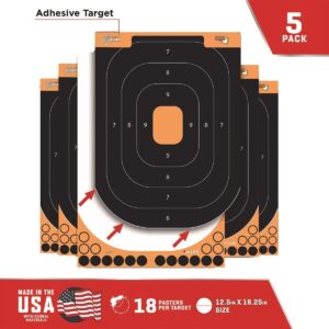 Allen Adhesive Splash Handgun Training Target 12.5x18.25 printed sheet 5-pack orange/black