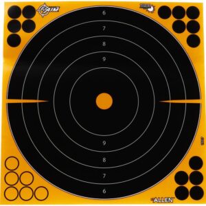 EZ-Aim Splash Reactive Self-Adhesive Bullseye Target 12x12 Black/Orange 25 Pack