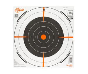Allen EZ-Aim 12x12 Bullseye Paper Target pack of 100, bright orange and black print