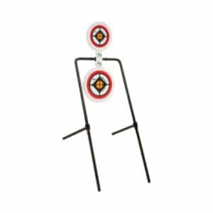 Allen HardRock AR500 steel spinner target with stand, 7.375-inch W x 23-inch H, white/red/black