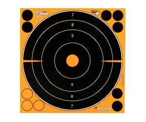 EZ-Aim splash reactive adhesive bullseye paper targets 8x8 30 pack black orange