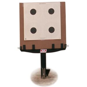 MTM Jammit Compact Target Stand showing plastic frame and included cardboard target backer