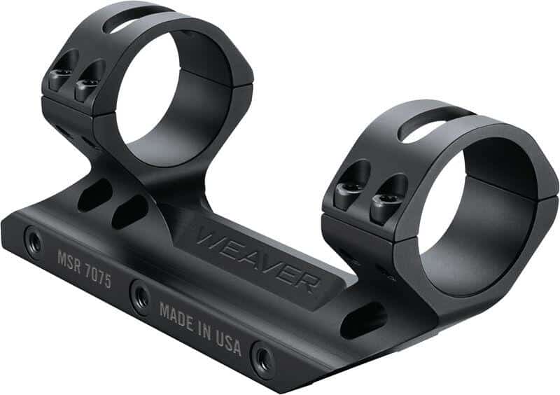 Weaver Premium MSR 1-piece 30mm aluminum optics mount in Type III hardcoat black