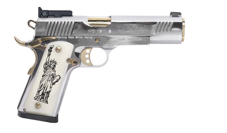 EAA MC1911S Liberador 9mm stainless 1911-style pistol with Statue of Liberty style grips