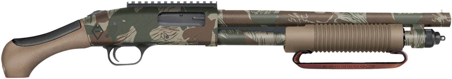 Mossberg 590 Bliksem 12GA pump shotgun 14.375in Rhodesian Brushstroke camo FDE