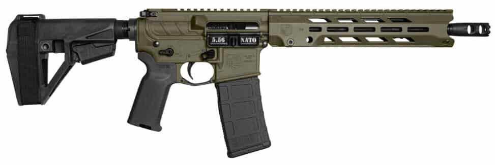 Diamondback DB15 Obsidian 5.56 NATO 11.5in pistol OD Green with 11in M-LOK handguard and SBA5 brace