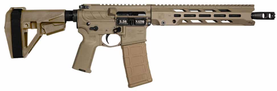 Diamondback DB15 Obsidian AR pistol FDE with 11.5-inch barrel and 11-inch M-LOK handguard
