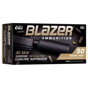CCI Blazer Clean-Fire Suppressor .40 S&W 180 gr TMJ 50rd box