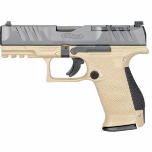 Walther PDP Compact 9mm 4-inch pistol with matte black slide and FDE polymer frame