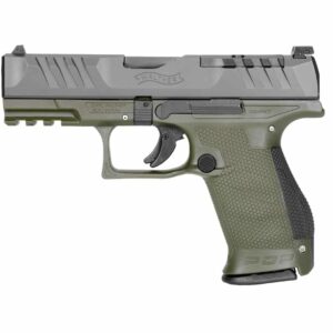 Walther PDP Compact 9mm 4-inch optics-ready pistol matte black slide OD green polymer frame with two 10-round magazines