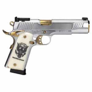 EAA Girsan MC1911 250th Anniversary .45 ACP 5 inch chrome pistol with gold controls