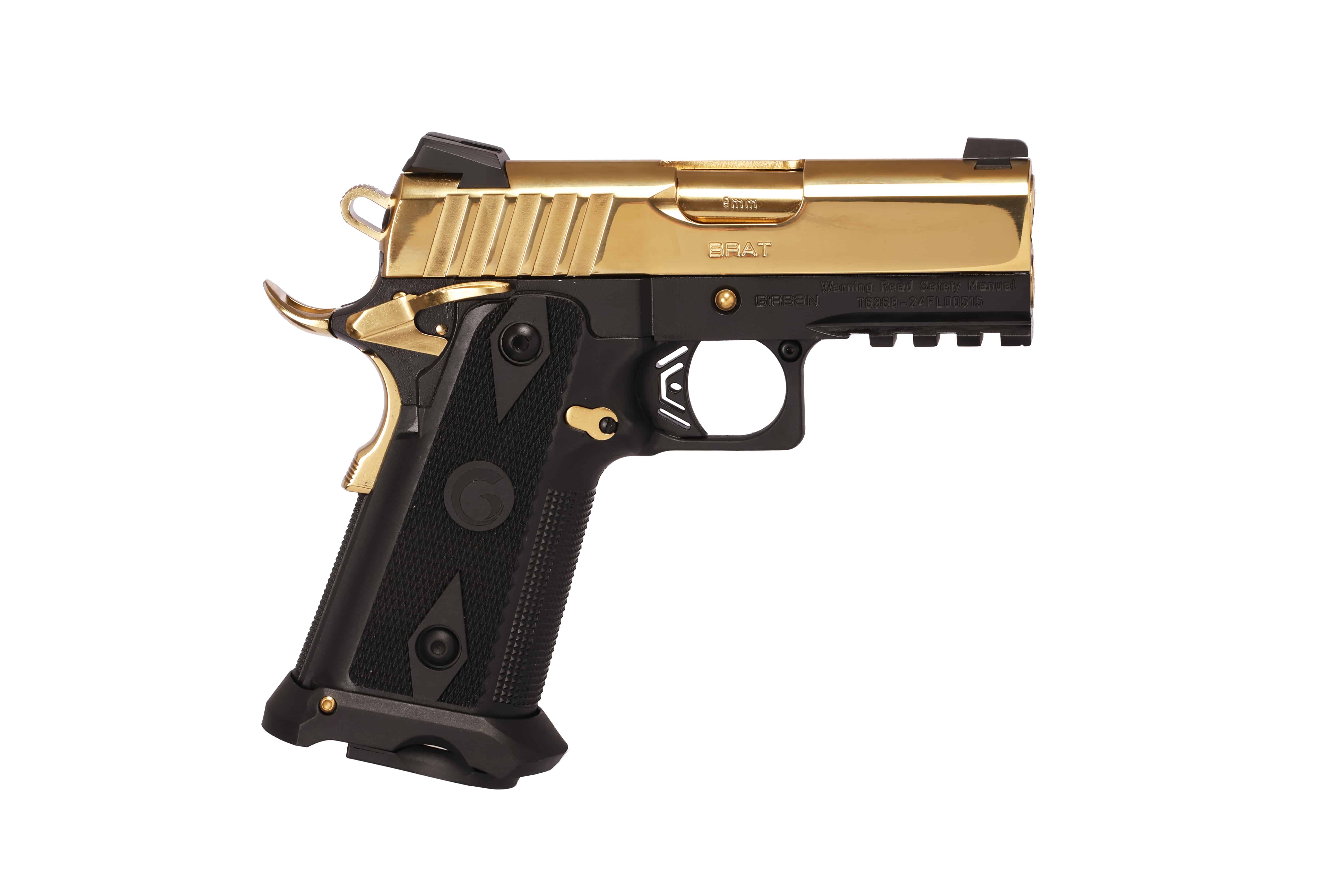 EAA Girsan Witness 2311 Spoiled Brat 9mm pistol gold slide black frame 3.4-inch barrel