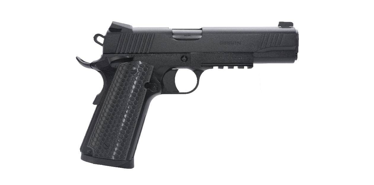 EAA/Girsan MC1911 Untouchable Government 1911 pistol, black, 5-inch barrel, side view