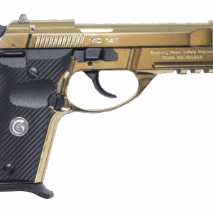 Girsan MC14T Solution Tip‑Up .380 ACP pistol in gold finish with black grip