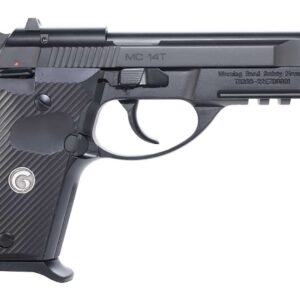EAA Girsan MC14T Solution .380 ACP tip-up pistol in matte black, side view