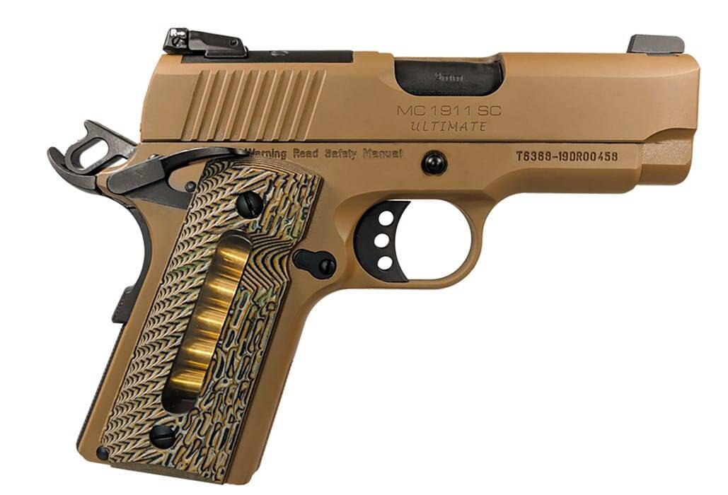 EAA MC1911SC 9mm 3.4 inch FDE officer 1911 with serrated slide and G10 grips
