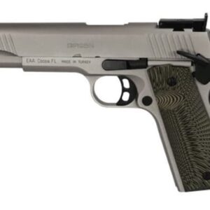 EAA Girsan MC1911 Match .45 ACP 5-inch Nickel pistol, left-front view