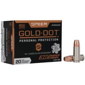 Speer Gold Dot 30 Super Carry jacketed hollow point 20rd box