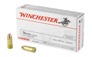 Winchester USA 9mm Luger 115 gr FMJ 50 rd box product image