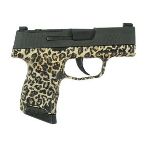 Sig Sauer P365 Leopard Print Optic Ready 9mm handgun with 3.1-inch barrel and X-RAY3 sights