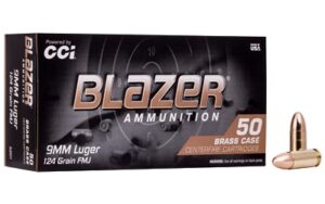 CCI Blazer Brass 9mm Luger 124 gr FMJ 50rd box product image