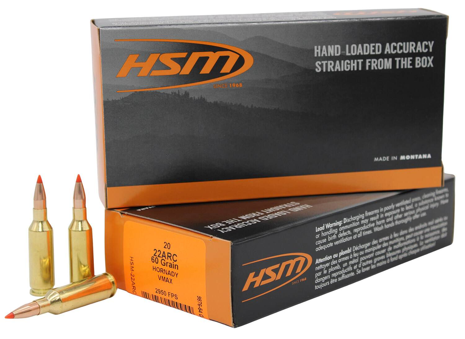 HSM 22 ARC 60gr V-MAX ammunition 20rd box product image