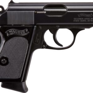 Walther PPK .32 ACP 3.3 in black semi-auto pistol angled view